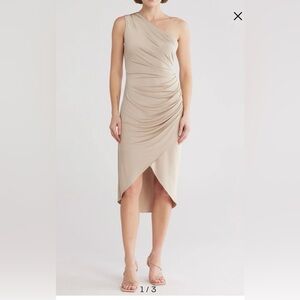Julia Jordan Asymmetrical Tan Dress